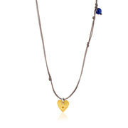 opal taşlı ipli heartbeat kolye | altın kaplama